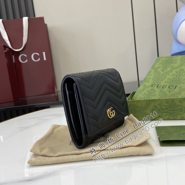 Gucci專櫃古馳最新款三折短錢包女士錢夾 jh2471型號：598629